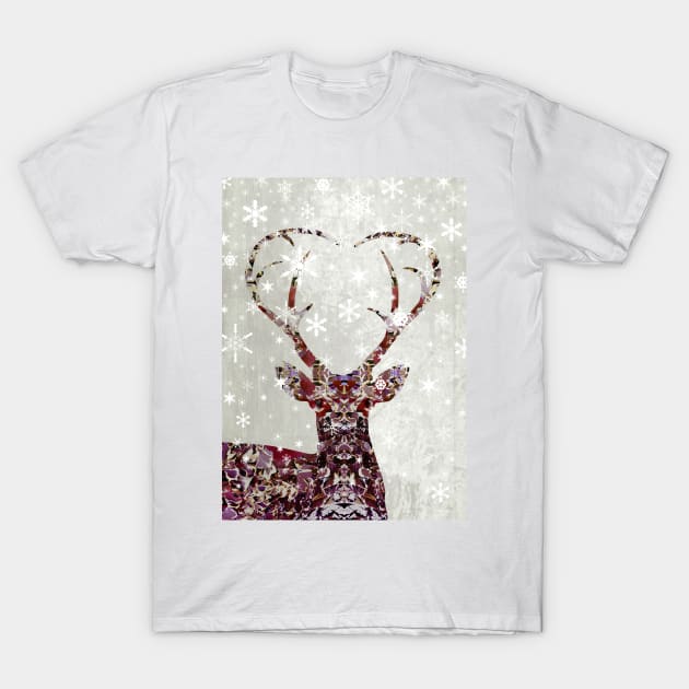 Snow Deer T-Shirt by angelocerantola